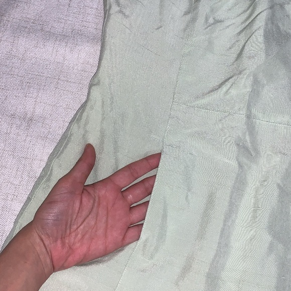 Silk Minty Green Worth Petite Vintage Mini/midi Dress with mini pockets (Size 4) - Picture 3 of 9